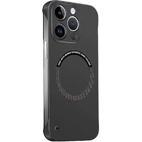 Casechics Compatible with iPhone Case,Frameless Slim Fit Design Ultra-Thin,Compatible with Magsafe & Wireless Charging,Hard Magnetic Shockproof Cover Phone Case (Orange,iPhone 15 Pro)