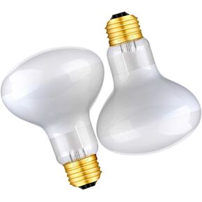 AOMRYOM UVA 75W مصباح بقعة الفرح ضوء أبيض ناعم لمبة الحرارة الزجاجية للحيوانات الأليفة السحالي التنين الملتحي الحرباء الثعابين الزواحف والبرمائيات - 2 حزمة