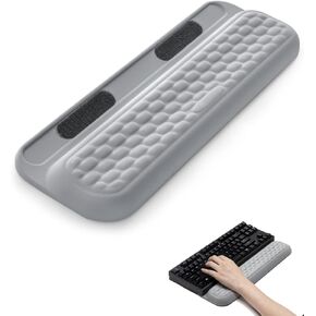 Keyboard Wrist Rest with Stability Stickers, Non-Slip Memory Foam Cushion for Full Mechanical Keyboards, Ergonomic Desk Pad for Gaming & Office, Ideal Gift for Gamers & Office Workers