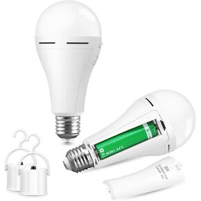 Rhomba Rechargeable Emergency Battery LED Light Bulb 9W Power Outage Camping Night Market Backup Bulb 900LM 1200mAh E27/E26 (4 Pack)