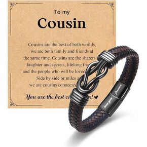 Gifts for New Dad Grandpa Uncle Bonus Son Grandson Brother Nephew Friends, Braided Leather Bracelet, Fathers Day Birthday Valentines Day Christmas Graduation Gifts for Men Boys