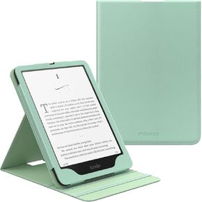 MoKo Case for All-New 7"/6.8" Kindle Paperwhite (12th/11th Gen.,2024/2021)&Kindle Colorsoft Signature Edition(1st Gen.,2024), Vertical Flip Stand Case Protective Cover with Auto Wake/Sleep,Agave Green