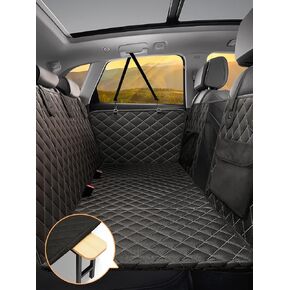 Dog Car Seat Cover for Back Seat, Car Seats for Dogs with Hard Bottom and Wooden Removable Stand Supports 700lbs Waterproof Dog Hammock for Car Travel Bed Pet Backseat Extender Protector for Car, SUV