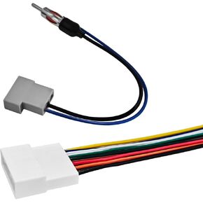 Radio Wiring Harness Adapter Kit for Car Stereo, Aftermarket Radio Wire Harness, Antenna Cable Connector W/Steering Wheel Control Adapter for Nissan 2007-2019/Infiniti 2008-2013/Subaru 2008-2013