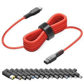 KFD 6Ft USB C to DC Adapter 100WPD Fast Charging Cable Universal Power Supply for Macbook Pro/Air M3 Surface Pro 11 Dell HP Lenovo Asus Acer Samsung Sony LG MSI Chromebook Laptop Phone Speaker Monitor