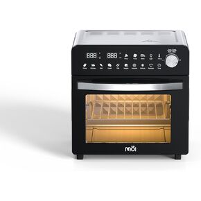 Air Fryer Toaster Oven - Digital Display 1500 W Airfryer Convection Oven Countertop, Adjustable Temperature and Controls, Stainless Steel Toaster Air Fryer combo for Oil-Free Frying - 12 Presets