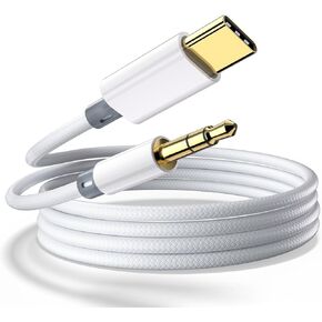 USB C to 3.5mm Audio Aux Jack Cable, USB C to 3.5mm Headphone Audio Cord Car Stereo Aux Cable Compatible with iPhone 16/16 Pro Max/15/15 Pro, Galaxy S24/S24 Ultra/S23/S22/Z Fold 5, Pixel 8/7/6