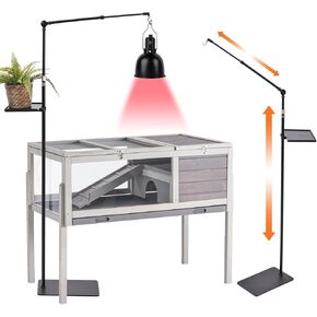 82" 2 Hooks Stretch Adjustable Reptile Lamp Stand Hangs 7 Lbs Very Sturdy. Reptile Light Holder, Heat Lamp Hanger Holder, Pet Lamp Floor Bracket, Height & Width & Angle is Adjustable