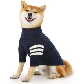 Dog Sweater, Classic Turtleneck Dog Knitwear, Pullover Dog Cold Weather Sweater for Small Medium Large Dogs Winter Outfit Pets Apparel, Red Small