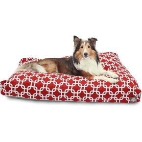 Red Links Large Rectangle Indoor Outdoor Pet Dog Bed With Removable Washable Cover By Majestic Pet Products
