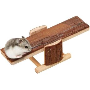 Litewoo Natural Wooden Seesaw Platform for Small Animals Hamster Gerbil Squirrel Mouse Exercise Play Toys Teeth Chew Toy