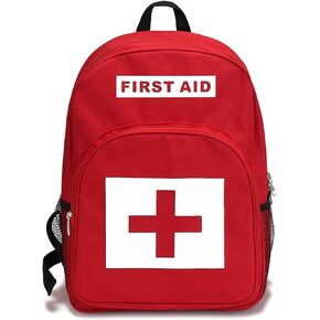 Red First Bagpack Aid Outdoor Bag Responder Trauma Multi-Pocket Traveling Field Trips Backpack for Camping Cycling Outings Daycare