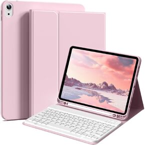 Keyboard Case for iPad 10th Generation 10.9 inch 2022, Stand Folio Keyboard Cover with Pencil Holder, Detachable Bluetooth Keyboard, Rechargeable Keyboard for iPad 10th Gen 10.9" - Purple