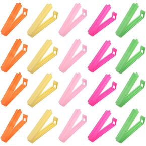 PATIKIL Sealing Clips 3.5 Inch, 20 Pack Reusable Plastic Bag Clamp Sealer for Home Kitchen Food Storage, Rose Red,Orange,Yellow,Pink,Green