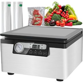 Finderomend 12 inch Chamber Vacuum Sealer, Commercial Vacuum Sealer with Marinades Function, Dry/Moist Vacuum Chamber Sealer for Beans, Sauces, Soups and Meat