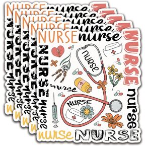 (3Pcs) Cute Nurse Sticker Nurse Decal Waterproof Vinyl Stickers Adult for Laptop Kindle Car Tumbler Water Bottle Mug Phone Notebook Helmet - Size 3"x2.8"