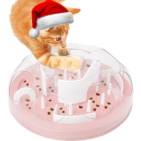 PetPrime Cat Puzzle Feeder Interactive Enrichment Toys for Indoor Cats Slow Feeder Cat Treat Puzzle Cat Food Puzzle Toy Cat Stimulation Toys for Indoor Cats Blue