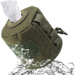 Tactical Toilet Paper Cover Waterproof Cat Proof Towel Holder Roll Paper Case Cover Portable and Foldable Paper Storage Bag with Molle Mount Webbing for Car Camping Outdoor Tent Travel