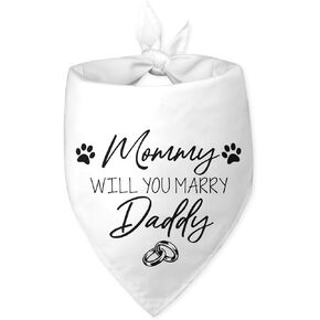 Mommy Will You Marry Daddy Dog Bandana Dog Wedding Bandana White Dog Bandana Engagement Gift Funny Dog Bandana Wedding Photo Prop Pet Scarf Accessories for Pet Dog Lovers Gifts