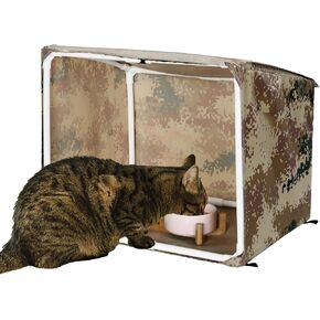 ROYALAY Outdoor Cat Feeding Station for Food & Water, Outdoor Cat Feeder for Feral Cats and Community Cats, Sturdy Cat House Outdoor Cat Shelter for Stray and Outdoor Cats