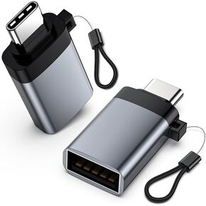 USB to USB C Adapter, USB C to USB 3.2 OTG Adapter, 10Gbps Type C to USB 3.2 Adapter, Compatible with iPhone 15 Pro/Max, iPad pro, MacBook Pro Air, Google Pixel, Samsung Galaxy, iMac, 2 Pack