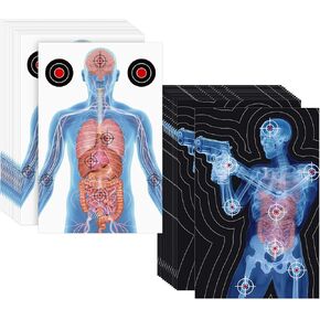 50 Pack 23 x 35 Inch Shooting Range Targets Paper Shooting Targets Human Silhouette Targets X-Ray Skeleton Designs Anatomical Shooting Target Medically Designed Gun Targets for Practice