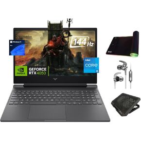 HP Victus Gaming Laptop, 15.6" 144Hz FHD, 8-Core Intel i5-13420H, NVIDIA RTX 4050 6GB GPU, 16GB RAM, 512GB SSD, Backlit KB, WiFi 6, Webcam, KeyPad, USB-C, 3-in-1 Essential Gaming Bundle, Win 11