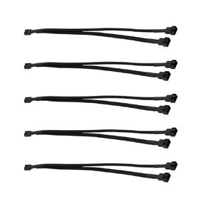 5-Pack 1 to 2 PWM Fan Splitter Compatible 12 inch 2 Way PC Fan Power Extension Cable Male to Female 4-Pin PWM Fan Splitter Cable for PWM Fan Computer ATX Case