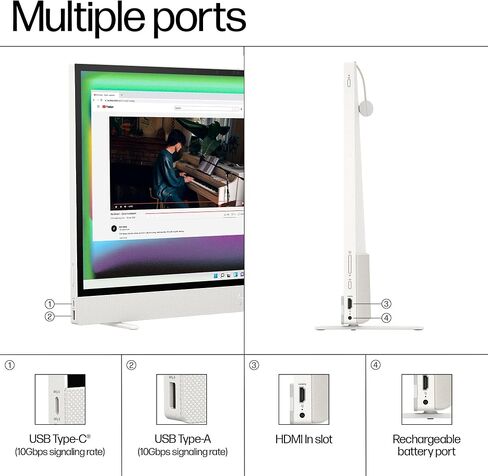 HP 27" All-in-One Touchscreen Desktop - with Microsoft Office Lifetime License, Intel 12-Core Ultra 7 155U CPU, 64GB DDR5 RAM, 4TB SSD, Three-Sided Micro-Edge Display, WiFi 6, HD Webcam, Win11 Pro in Saudi Arabia