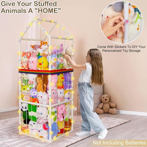 Unicorn Castle Plushies Toy Storage Organizer PVC Stuffed Animals Holder Kids Playroom Nursery Shelf in Saudi Arabia