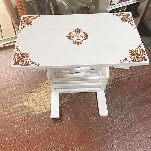 Corner Border Stencils for Crafts, Mexican Flower Floral Lace Furniture Stencils for Painting on Wood Reusable Wood Burning Drawing Art Paint Patterns for Wall Cookie Canvas Floor(Border) in Saudi Arabia