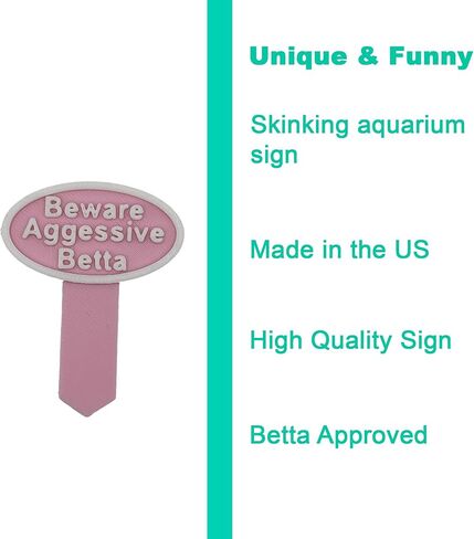 CTWPets Aquarium Betta Sign Funny, Sinking Fish Tank Decor, Betta Fish (Green, No Fins No Entry) in Saudi Arabia