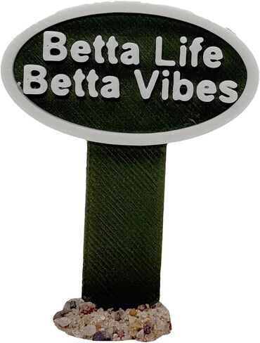 CTWPets Aquarium Betta Sign Funny, Sinking Fish Tank Decor, Betta Fish (Green, No Fins No Entry) in Saudi Arabia