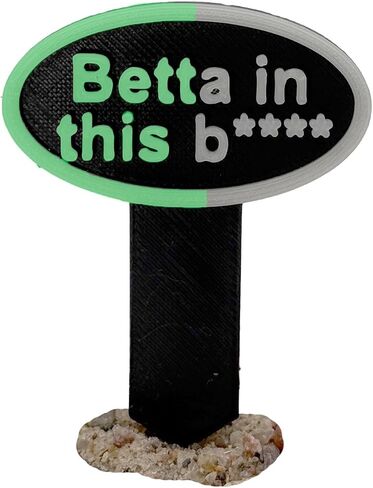 CTWPets Aquarium Betta Sign Funny, Sinking Fish Tank Decor, Betta Fish (Green, No Fins No Entry) in Saudi Arabia