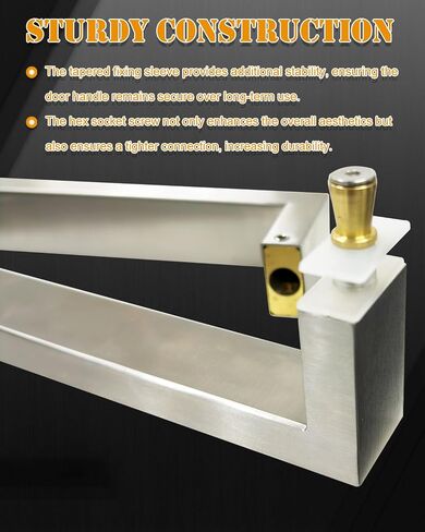 12 inch Square Shower Pull Push Entry Door Handle Double Sided, Brushed Gold Stainless Steel Back to Back Sliding Barn Door Handles, Fit for Glass Door Wooden Door in Saudi Arabia