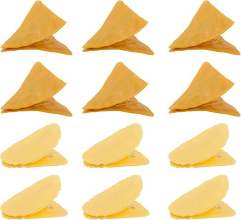 12 قطعة مشابك الرقائق مشابك الحقيبة مشابك الطعام اللطيفة والوجبات الخفيفة المضحكة مشبك إغلاق البطاطس لتخزين الطعام في المطبخ بشكل دائري ومثلث in Kuwait
