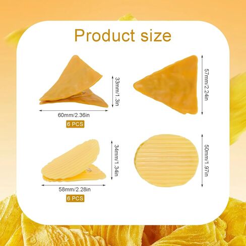 12 قطعة مشابك الرقائق مشابك الحقيبة مشابك الطعام اللطيفة والوجبات الخفيفة المضحكة مشبك إغلاق البطاطس لتخزين الطعام في المطبخ بشكل دائري ومثلث in Kuwait