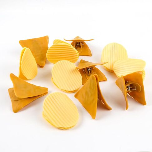 12 قطعة مشابك الرقائق مشابك الحقيبة مشابك الطعام اللطيفة والوجبات الخفيفة المضحكة مشبك إغلاق البطاطس لتخزين الطعام في المطبخ بشكل دائري ومثلث in Kuwait