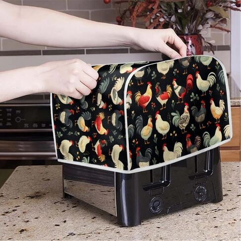 غطاء محمصة مكون من شريحتين، حافظة ماكينة تحميص دجاج الديك، حماية من الغبار وبصمات الأصابع مع حلقة تعليق سهلة التخزين in Kuwait