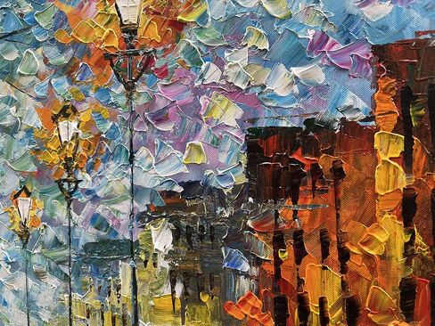 Alenoss Hand Painted Modern Oil Paintings on Canvas Wall Art Vertical Abstract Painting Large Contemporary Wall Art Textrued Wall Painting for Living Room Bedroom in Saudi Arabia