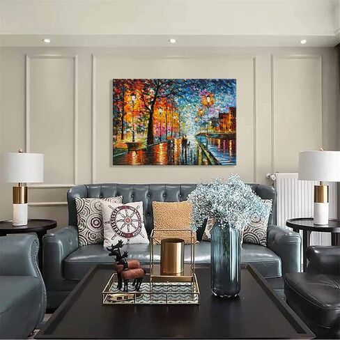 Alenoss Hand Painted Modern Oil Paintings on Canvas Wall Art Vertical Abstract Painting Large Contemporary Wall Art Textrued Wall Painting for Living Room Bedroom in Saudi Arabia
