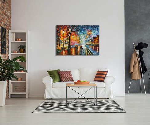 Alenoss Hand Painted Modern Oil Paintings on Canvas Wall Art Vertical Abstract Painting Large Contemporary Wall Art Textrued Wall Painting for Living Room Bedroom in Saudi Arabia