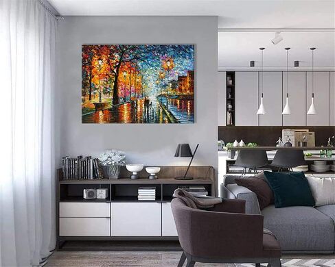 Alenoss Hand Painted Modern Oil Paintings on Canvas Wall Art Vertical Abstract Painting Large Contemporary Wall Art Textrued Wall Painting for Living Room Bedroom in Saudi Arabia