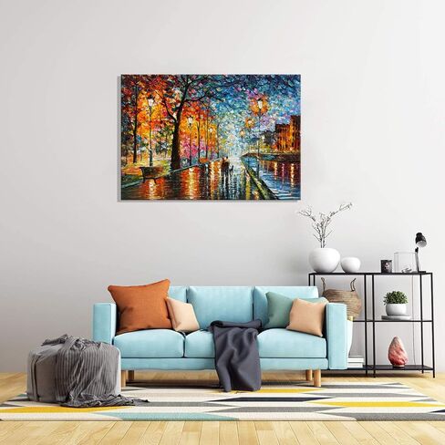 Alenoss Hand Painted Modern Oil Paintings on Canvas Wall Art Vertical Abstract Painting Large Contemporary Wall Art Textrued Wall Painting for Living Room Bedroom in Saudi Arabia