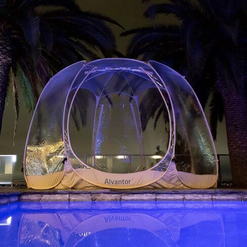 Alvantor Pop Up Bubble Tent - 12’ x 12’ Instant Igloo Tent - 8-10 Person Screen House for Patios - Weather Proof Pod - Cold Protection Camping Tent - Beige in Saudi Arabia