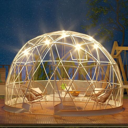 VEVOR Garden Dome Igloo, 9.5 ft *5.8 ft Upgraded Dome Tents Dome Greenhouse, Clear Dome Tent with TPU Cover and Polyester Mesh, Waterproof Garden Igloo Dome Suitable for Patio and Dining Places in Saudi Arabia