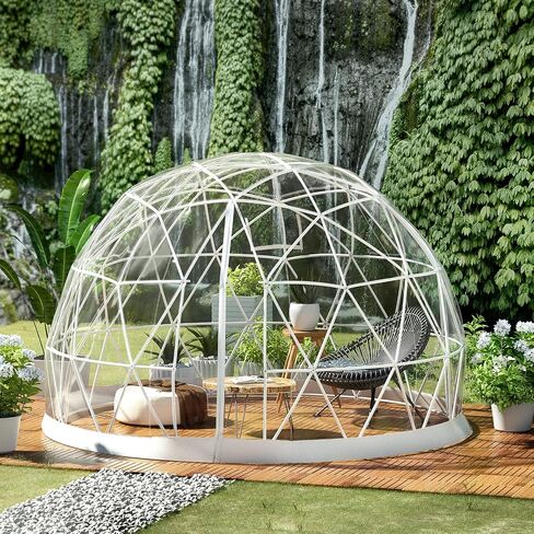 VEVOR Garden Dome Igloo, 9.5 ft *5.8 ft Upgraded Dome Tents Dome Greenhouse, Clear Dome Tent with TPU Cover and Polyester Mesh, Waterproof Garden Igloo Dome Suitable for Patio and Dining Places in Saudi Arabia