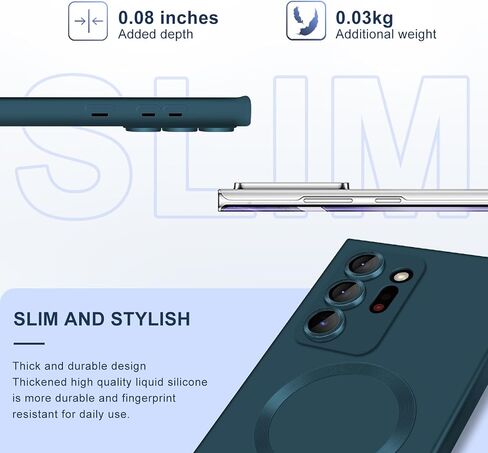 Slim Case for Samsung Galaxy Note20 Ultra 5G [Camera Lens Protector][Mag-Safe] Metal Matte Silicone Soft Rubber Note 20 Ultra Phone Case & Magnetic Wireless Charging for Samsung Note 20 Ultra (Black) in Saudi Arabia