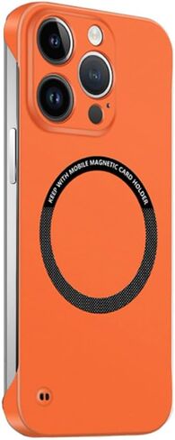 Casechics Compatible with iPhone Case,Frameless Slim Fit Design Ultra-Thin,Compatible with Magsafe & Wireless Charging,Hard Magnetic Shockproof Cover Phone Case (Orange,iPhone 15 Pro) in Saudi Arabia