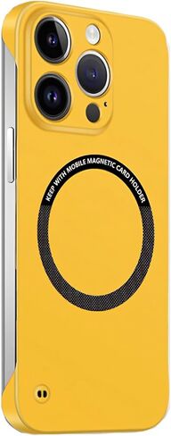 Casechics Compatible with iPhone Case,Frameless Slim Fit Design Ultra-Thin,Compatible with Magsafe & Wireless Charging,Hard Magnetic Shockproof Cover Phone Case (Orange,iPhone 15 Pro) in Saudi Arabia